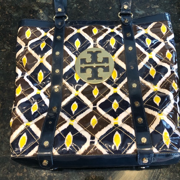 Tory Burch Navy Betty Tote - Picture 1 of 3